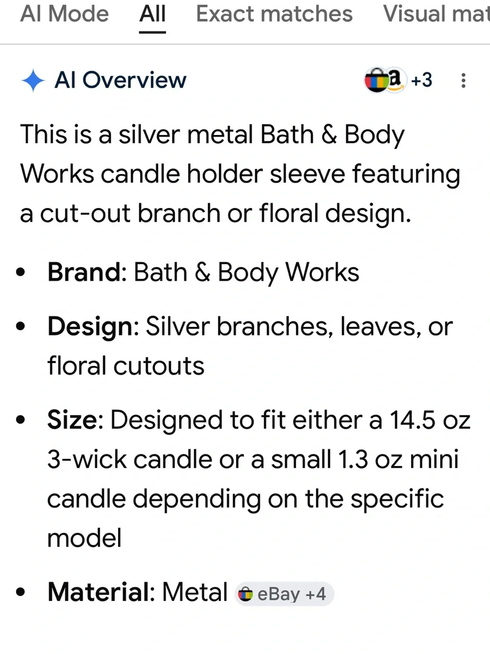 Bath & Body Works Silver Lavender Willow Cutout 3-Wick Candle Holder